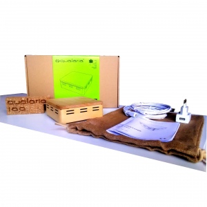 Qualaria IAQ Rilevatore di Qualità dell'Aria Smart per Interno in legno massello con Adattatore EU